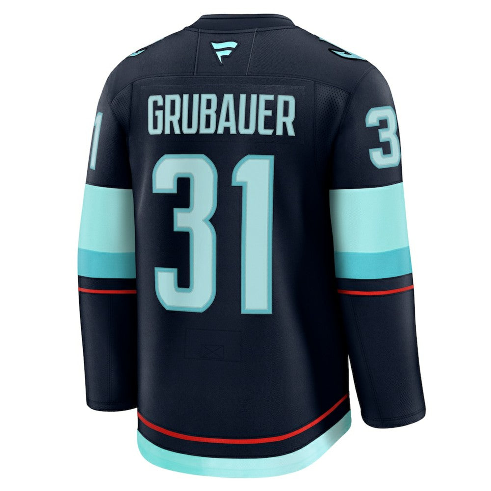 Philipp Grubauer Seattle Kraken Fanatics Home Premium Jersey - Deep Sea Blue Jerseys