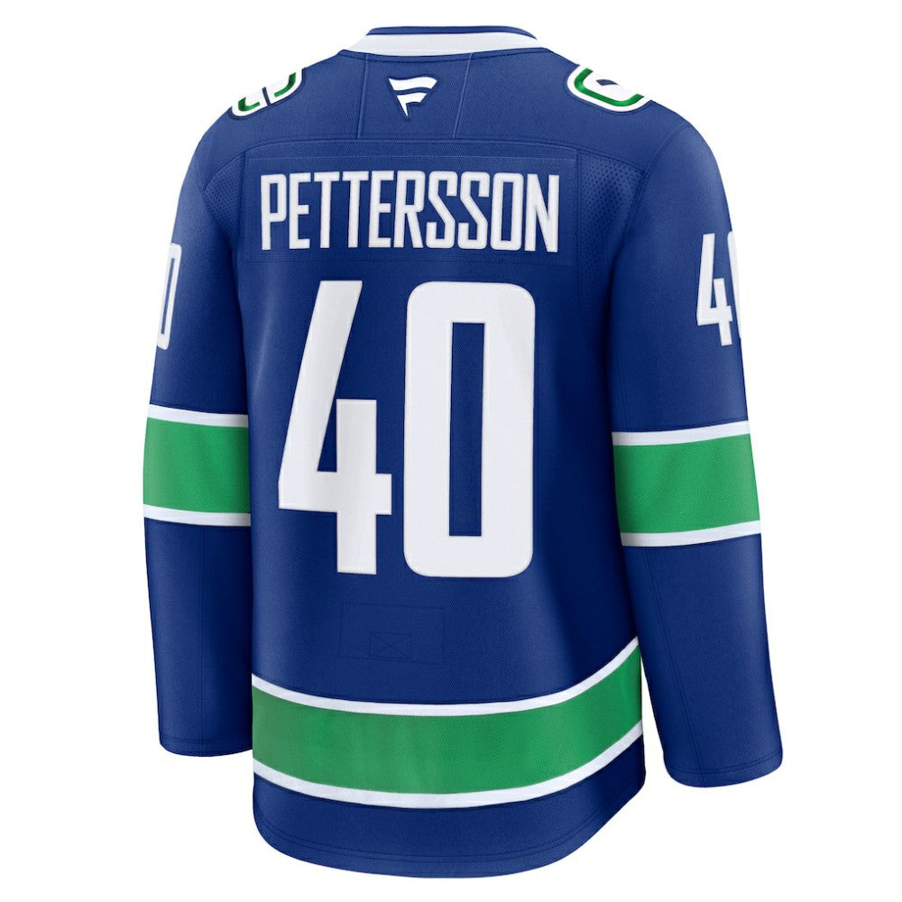 Elias Pettersson Vancouver Canucks Fanatics Home Premium Jersey - Blue Jerseys