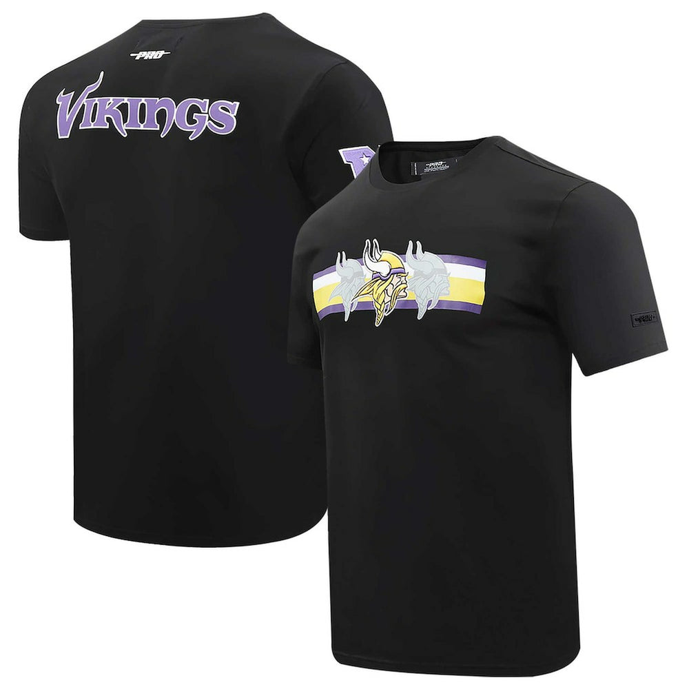Minnesota Vikings Pro Standard Retro Striper T-Shirt - Black for sale