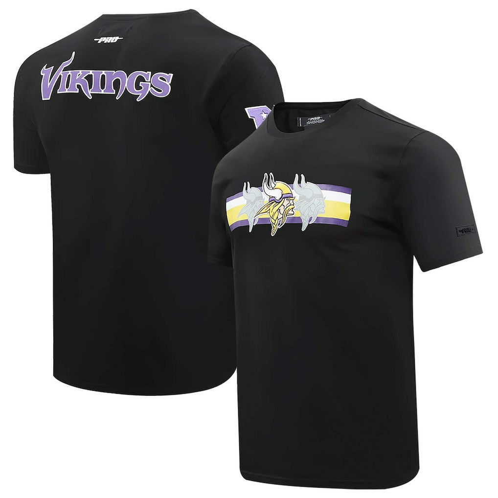 Minnesota Vikings Pro Standard Retro Striper T-Shirt - Black for sale