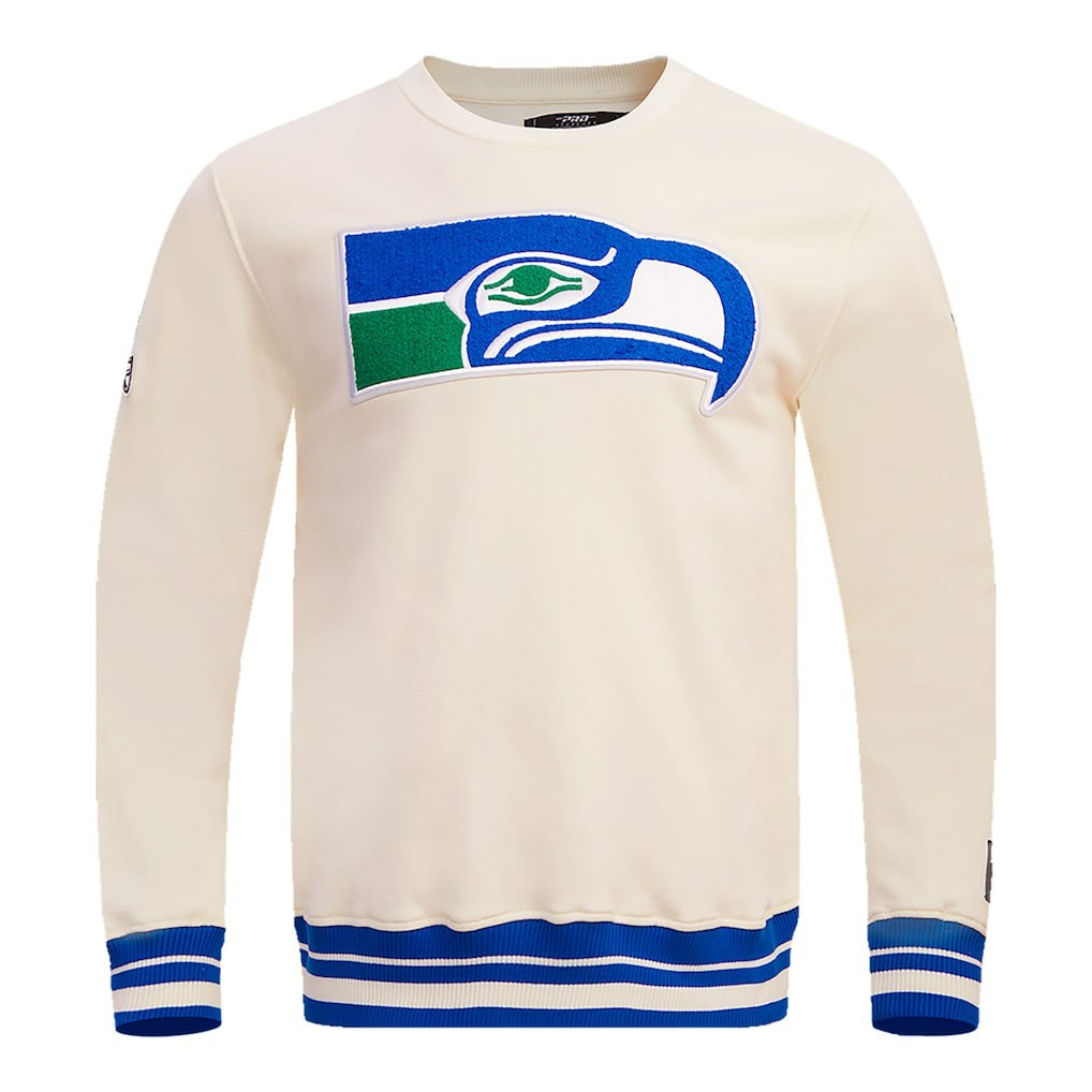 Seattle Seahawks Pro Standard Retro Classics Fleece Pullover Sweatshirt - Cream sale