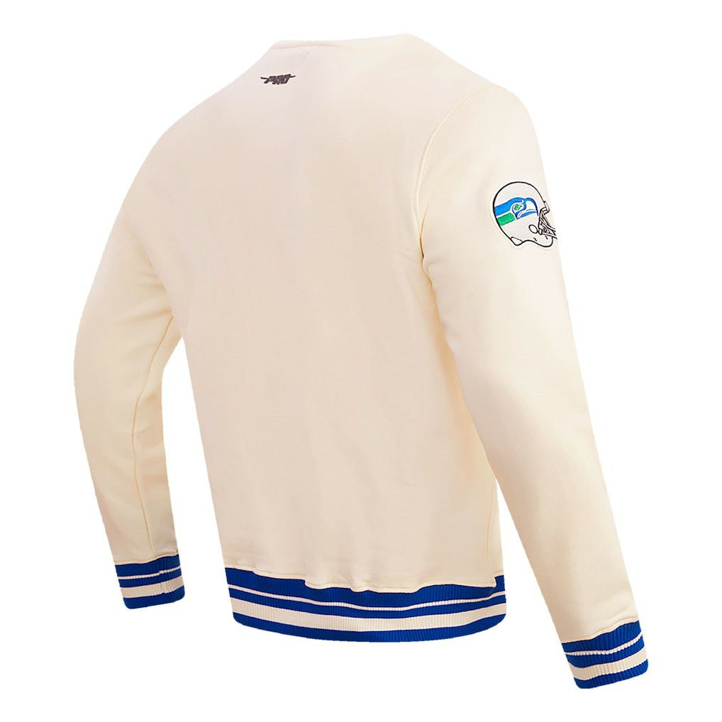 Seattle Seahawks Pro Standard Retro Classics Fleece Pullover Sweatshirt - Cream sale