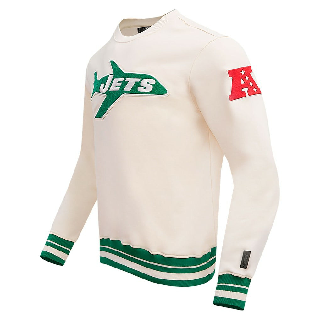 New York Jets Pro Standard Retro Classics Fleece Pullover Sweatshirt - Cream for sale