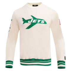 New York Jets Pro Standard Retro Classics Fleece Pullover Sweatshirt - Cream for sale