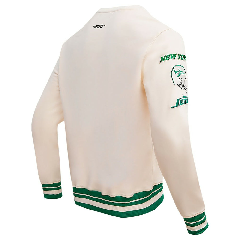 New York Jets Pro Standard Retro Classics Fleece Pullover Sweatshirt - Cream for sale