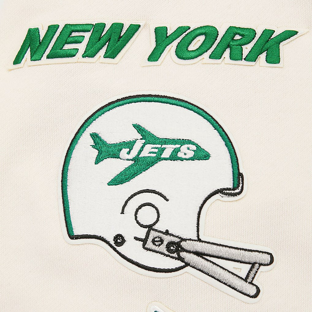 New York Jets Pro Standard Retro Classics Fleece Pullover Sweatshirt - Cream for sale