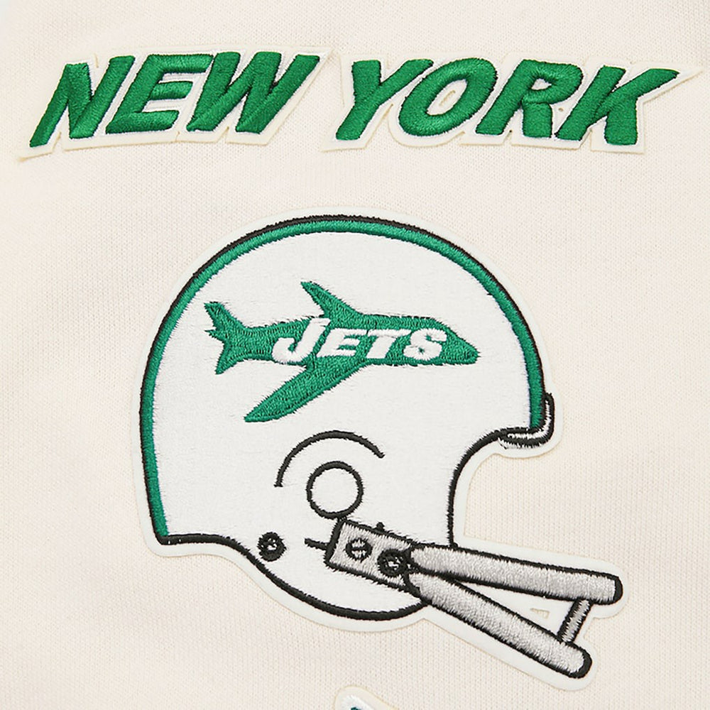 New York Jets Pro Standard Retro Classics Fleece Pullover Sweatshirt - Cream for sale