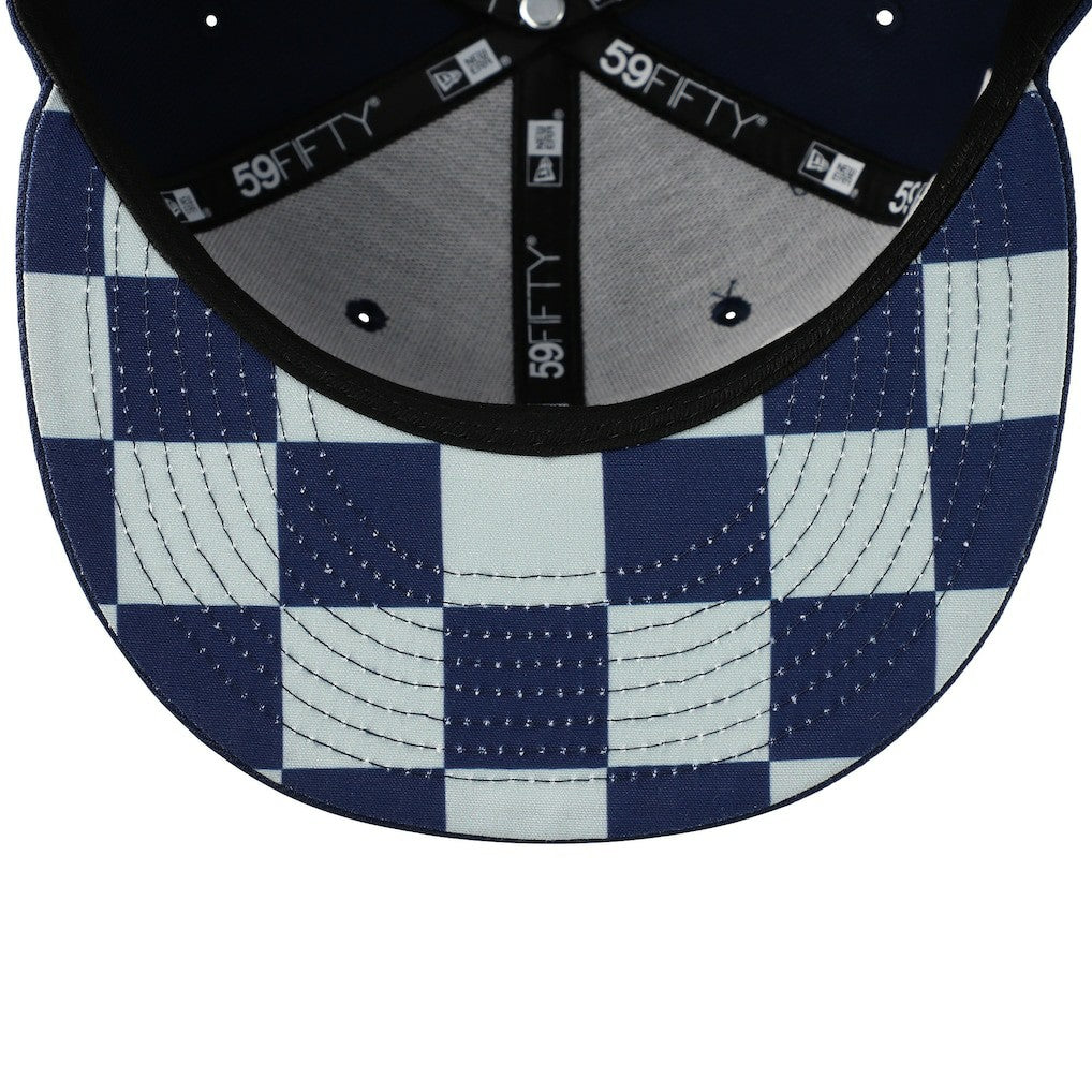 New England Patriots New Era Checkered Undervisor 59FIFTY Fitted Hat - Navy online