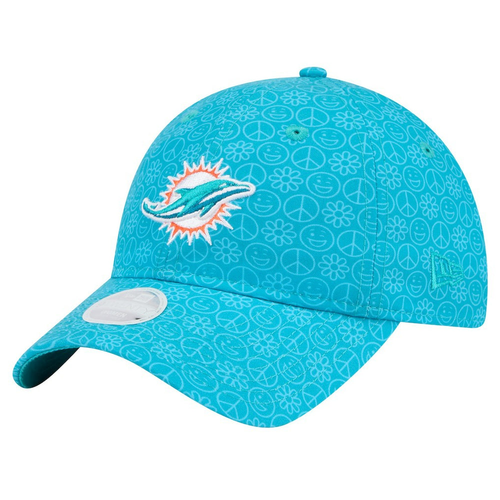 Miami Dolphins New Era Women's Smiley 9TWENTY Adjustable Hat - Aqua online