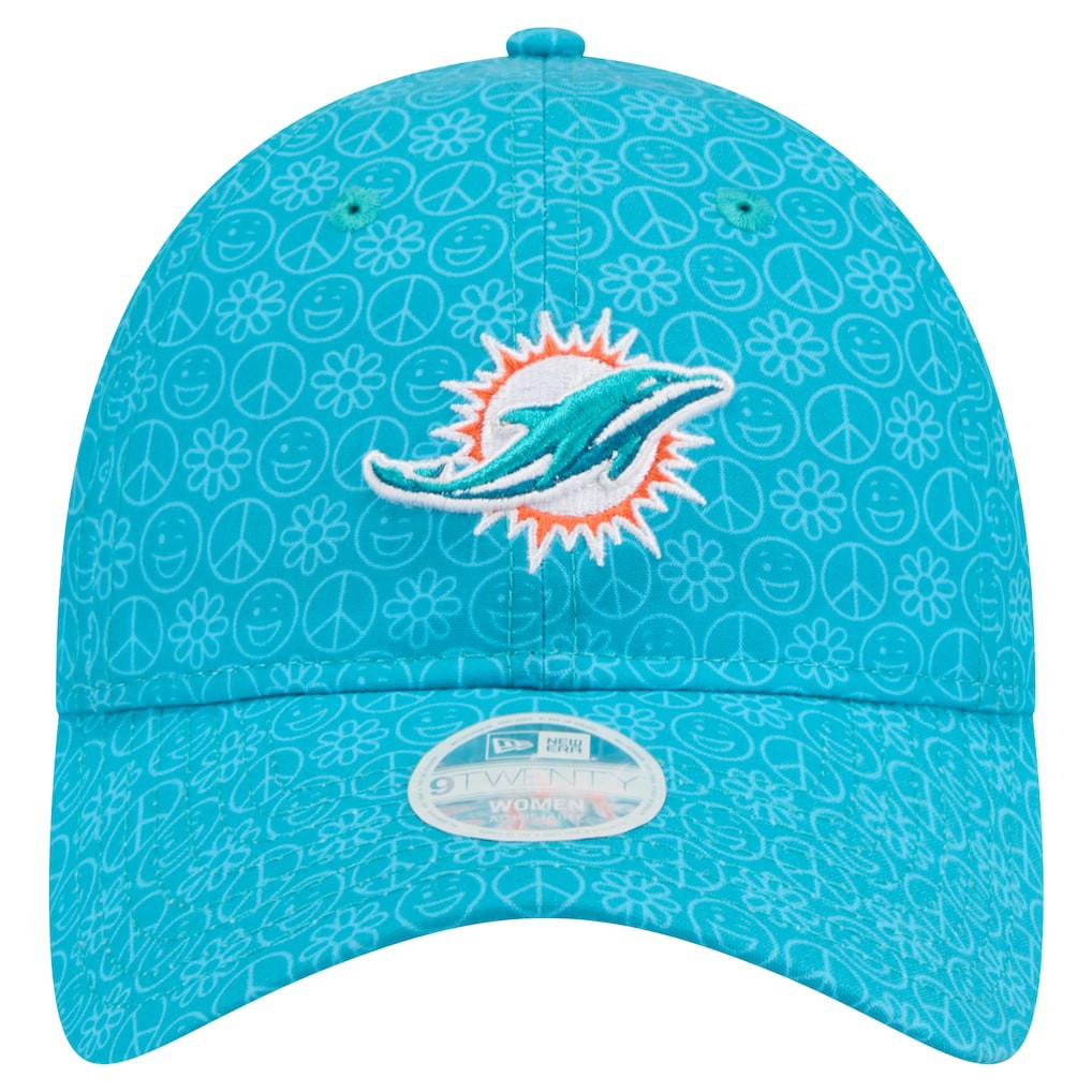 Miami Dolphins New Era Women's Smiley 9TWENTY Adjustable Hat - Aqua online