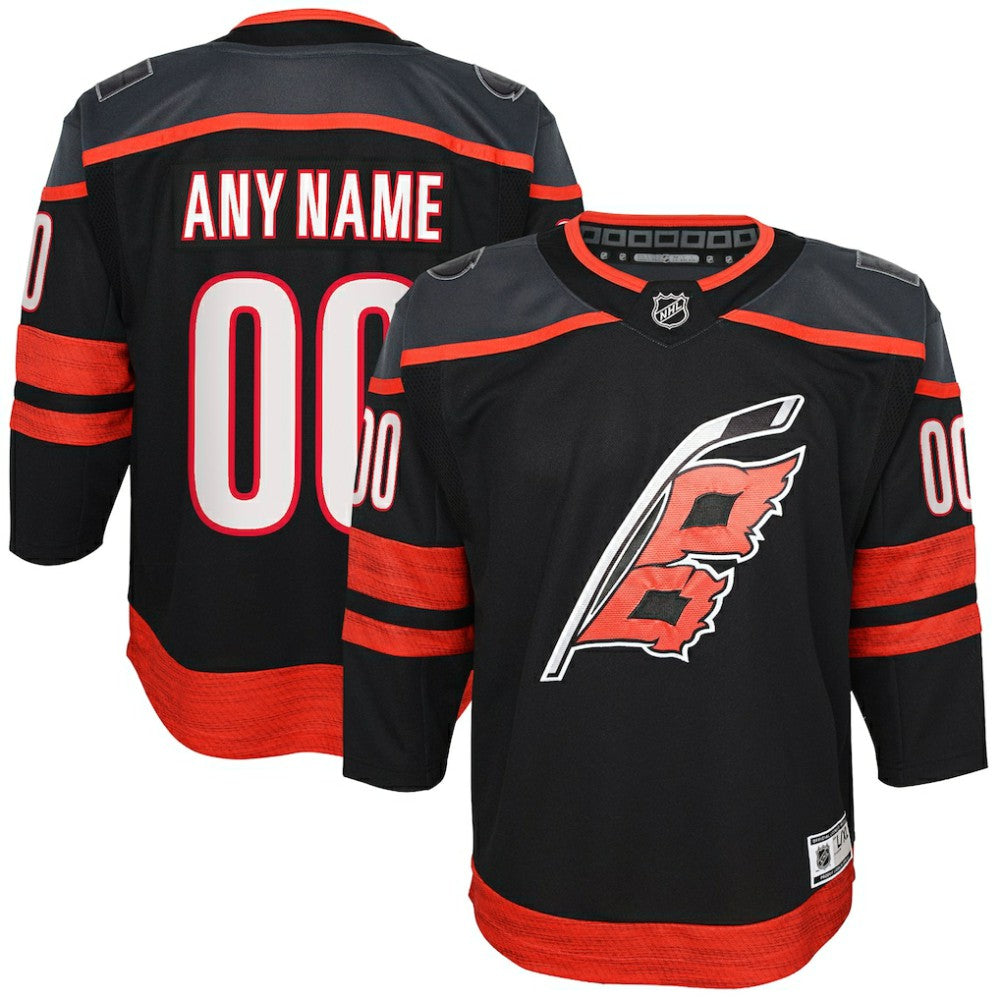 Carolina Hurricanes Youth Home Premier Custom Jersey - Black Jerseys