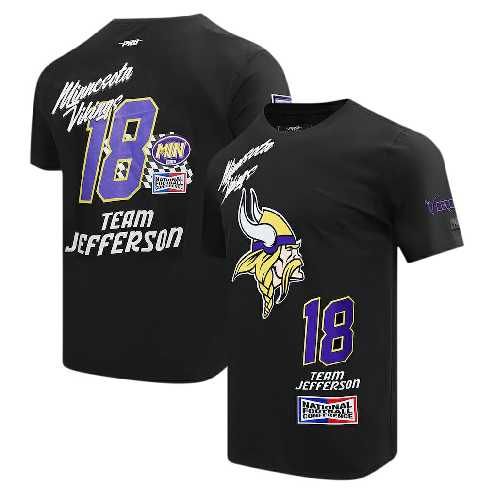Justin Jefferson Minnesota Vikings Pro Standard Fast Lane Name & Number Player T-Shirt - Black on sale