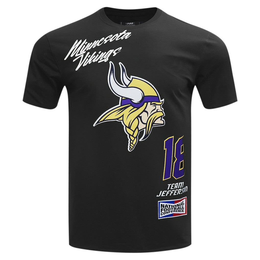 Justin Jefferson Minnesota Vikings Pro Standard Fast Lane Name & Number Player T-Shirt - Black on sale