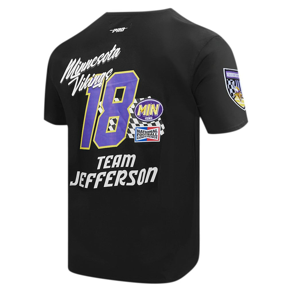 Justin Jefferson Minnesota Vikings Pro Standard Fast Lane Name & Number Player T-Shirt - Black on sale
