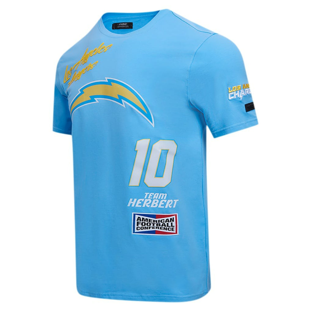 Justin Herbert Los Angeles Chargers Pro Standard Fast Lane Name & Number Player T-Shirt - Powder Blue sale