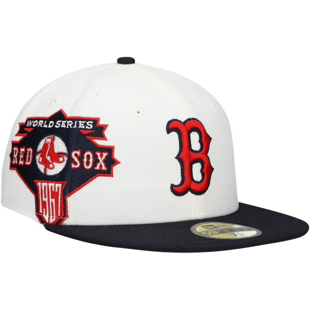 Boston Red Sox Major Sidepatch 59FIFTY Fitted Hat White/Navy