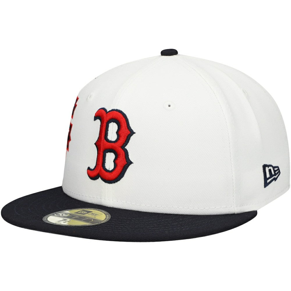 Boston Red Sox Major Sidepatch 59FIFTY Fitted Hat White/Navy