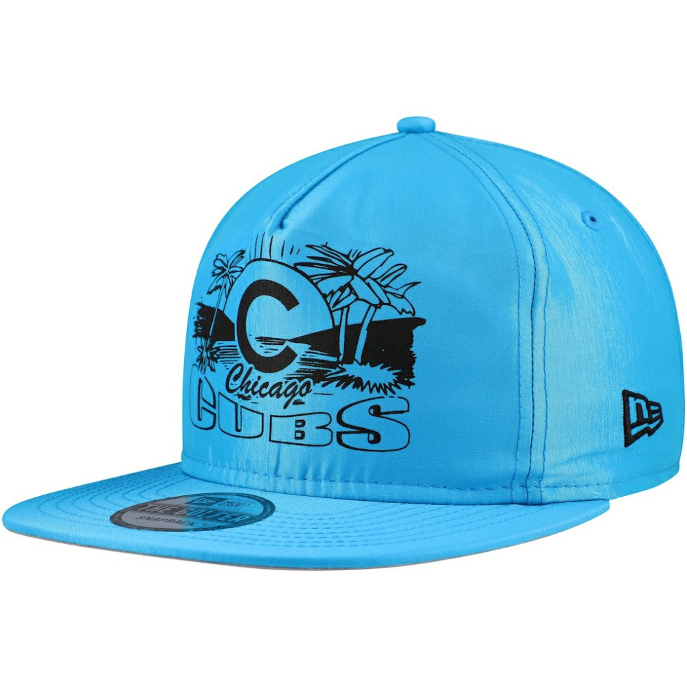 Chicago Cubs Neon Golfer Snapback Hat Blue