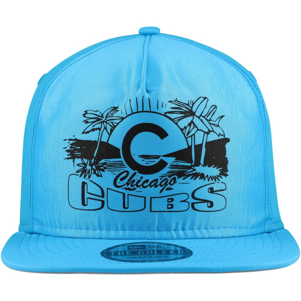 Chicago Cubs Neon Golfer Snapback Hat Blue