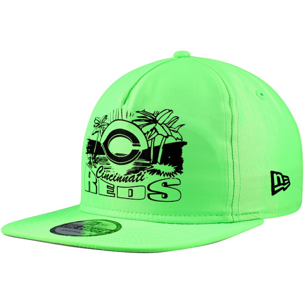 Cincinnati Reds Neon Golfer Snapback Hat Green