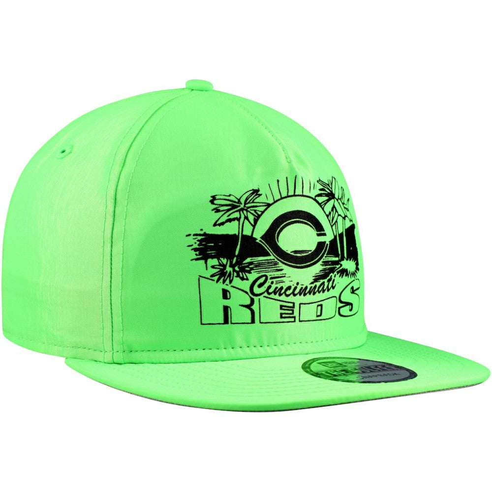 Cincinnati Reds Neon Golfer Snapback Hat Green