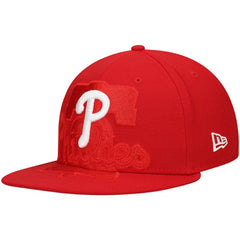 Philadelphia Phillies Shadow Logo 59FIFTY Fitted Hat Red
