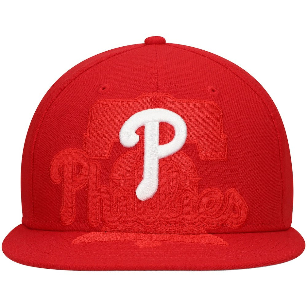 Philadelphia Phillies Shadow Logo 59FIFTY Fitted Hat Red