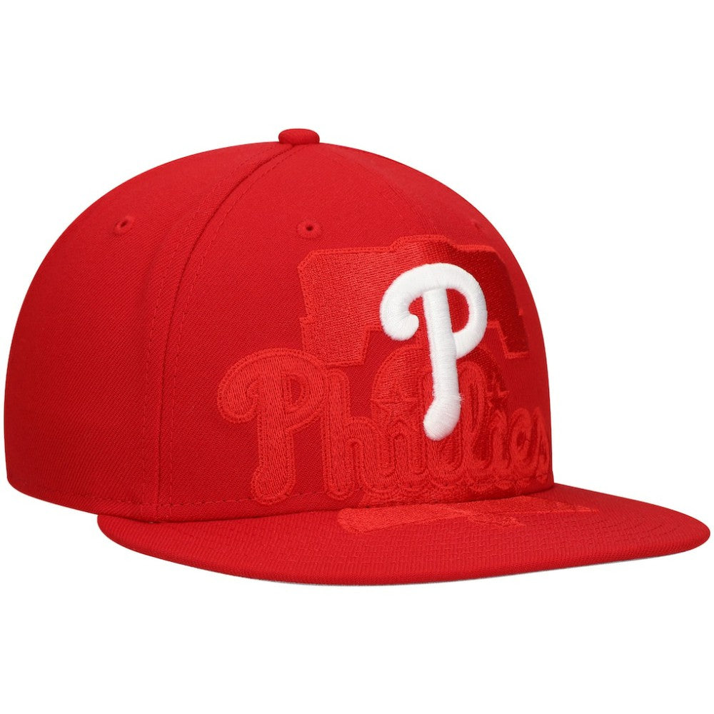 Philadelphia Phillies Shadow Logo 59FIFTY Fitted Hat Red