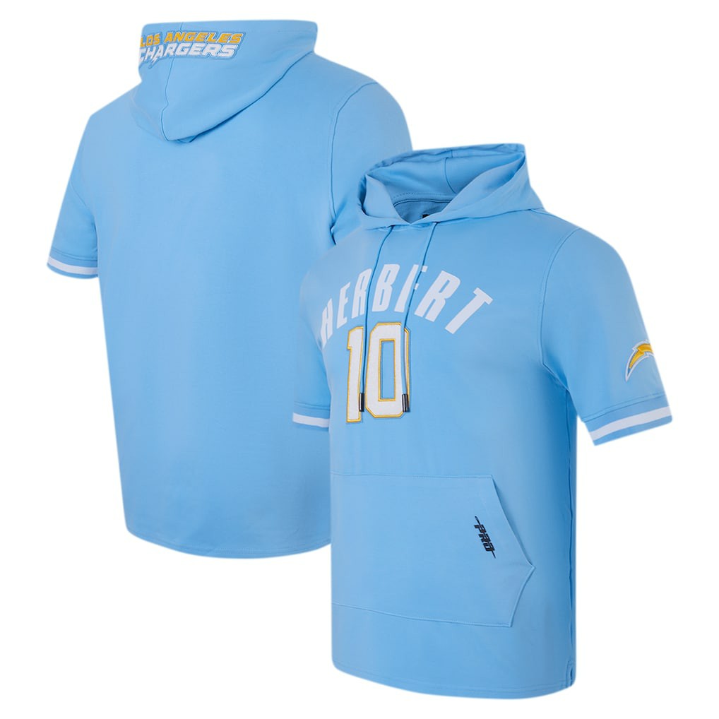 Justin Herbert Los Angeles Chargers Pro Standard Player Name & Number Hoodie T-Shirt - Powder Blue online