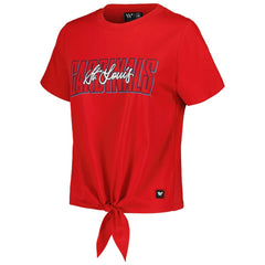 St. Louis Cardinals The Wild Collective Women's Twist Front T-Shirt Red