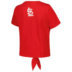 St. Louis Cardinals The Wild Collective Women's Twist Front T-Shirt Red