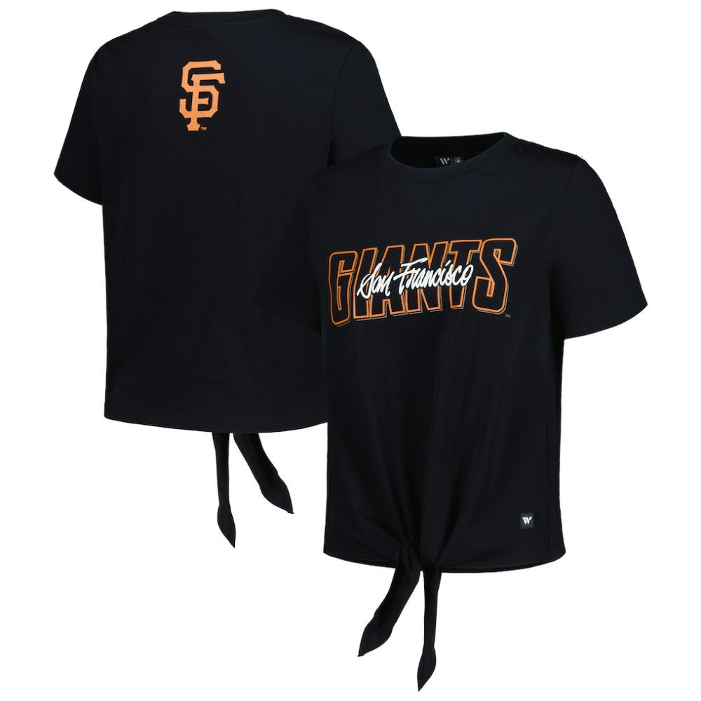 San Francisco Giants The Wild Collective Women's Twist Front T-Shirt Black