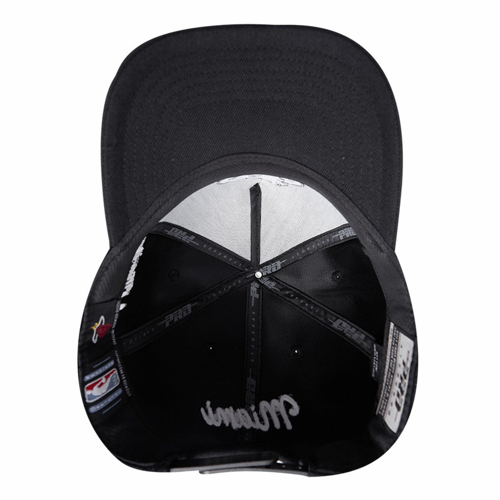 Miami Heat Pro Standard Paint the City Pinch Front Snapback Hat - Black online