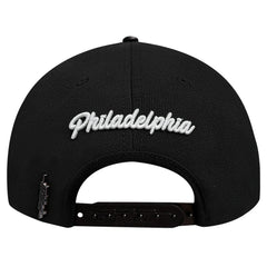Philadelphia 76ers Pro Standard Paint the City Pinch Front Snapback Hat - Black shop