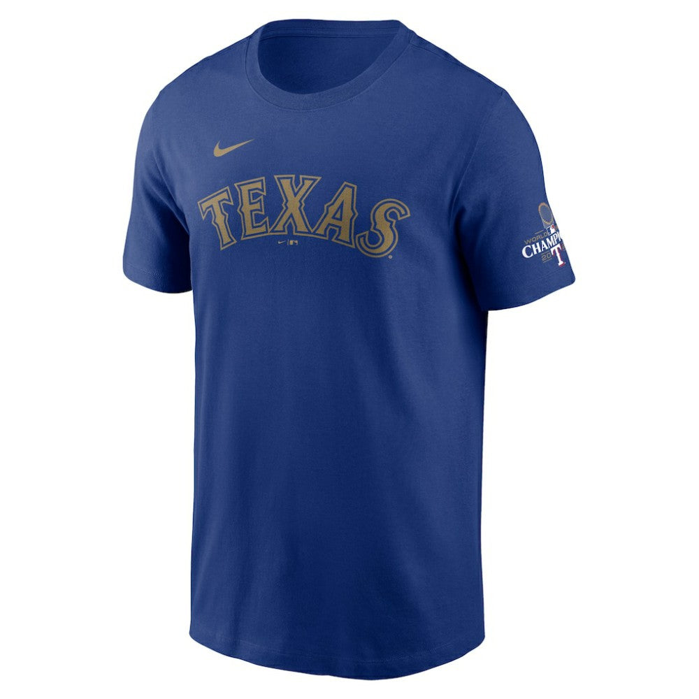 Texas Rangers 2024 Gold Collection Wordmark T-Shirt Royal