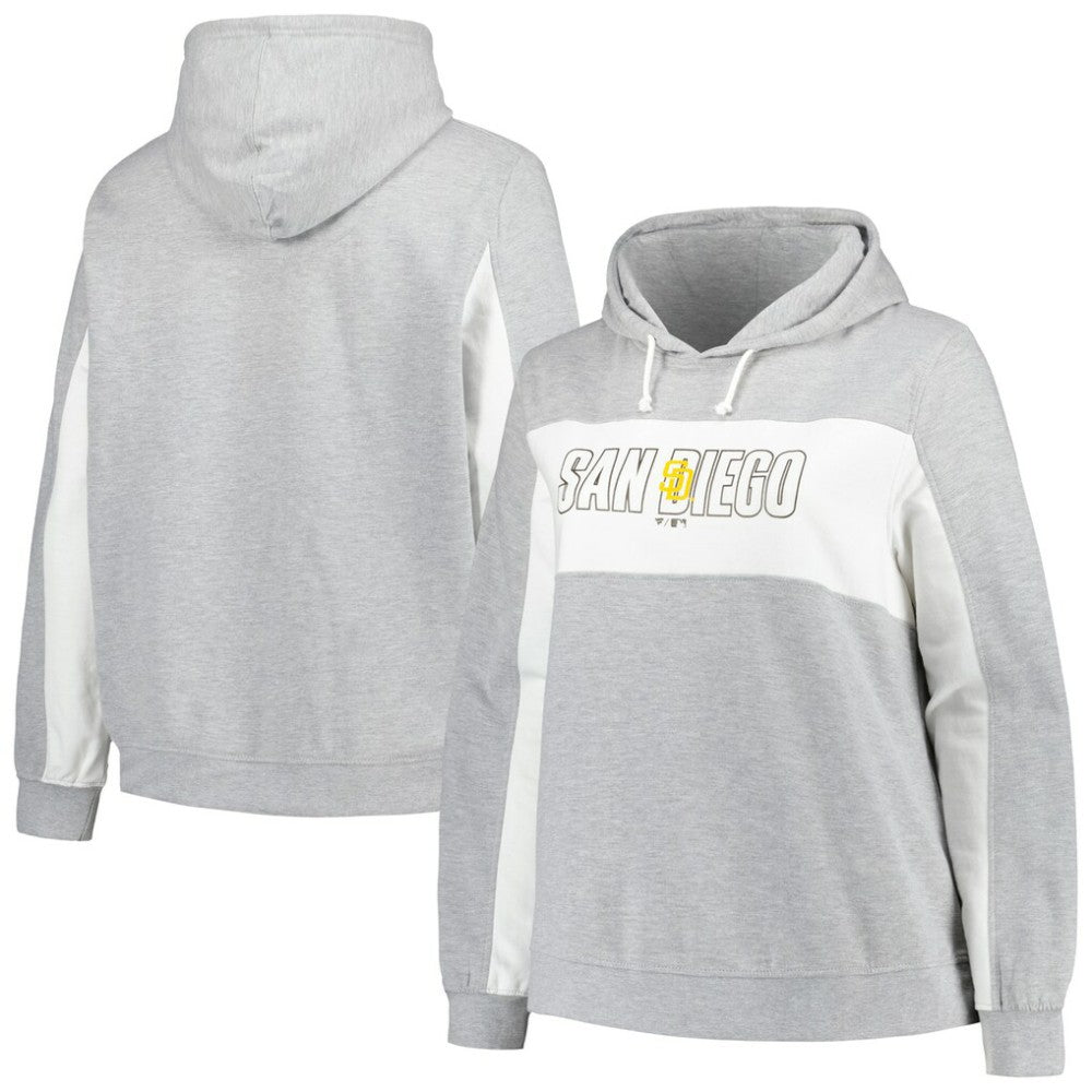 Profile San Diego Padres Women's Plus Size Pullover Hoodie Heather Gray