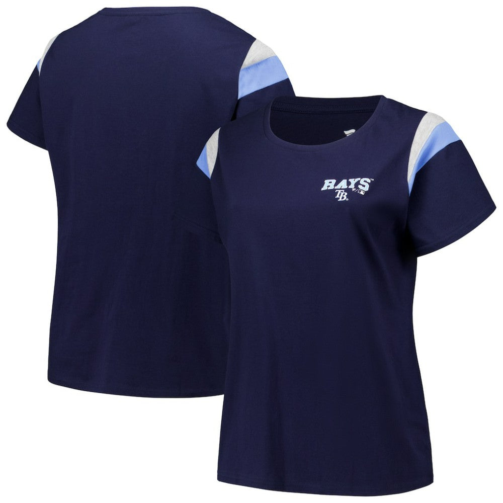 Tampa Bay Rays Profile Women's Plus Size Scoop Neck T-Shirt Navy