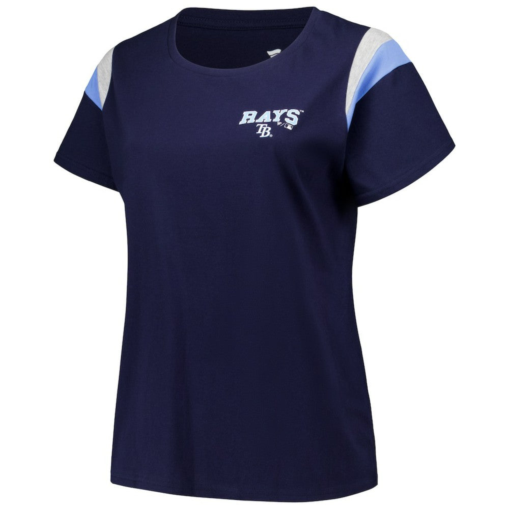 Tampa Bay Rays Profile Women's Plus Size Scoop Neck T-Shirt Navy