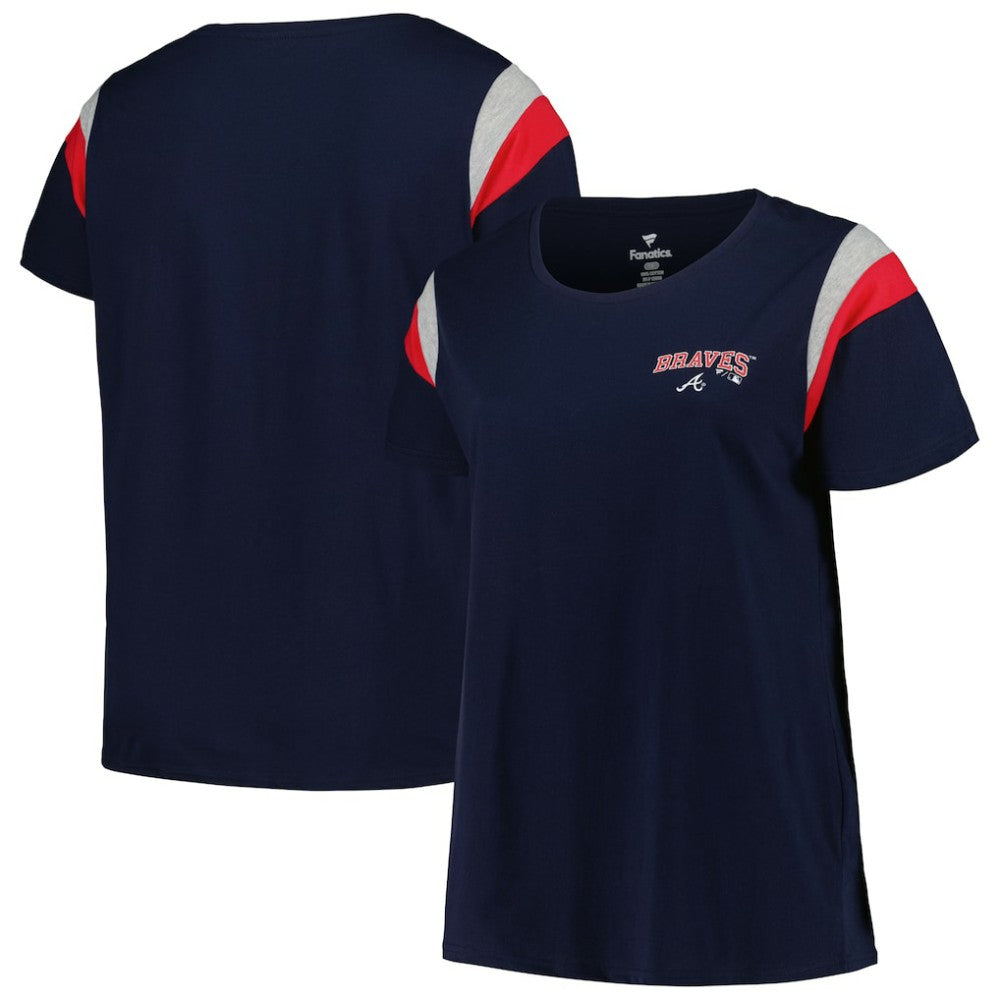 Atlanta Braves Profile Women's Plus Size Scoop Neck T-Shirt Navy