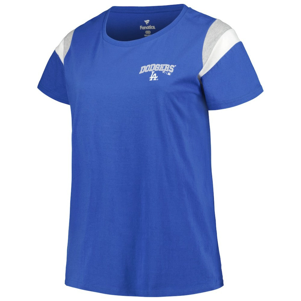 Los Angeles Dodgers Profile Women's Plus Size Scoop Neck T-Shirt Royal