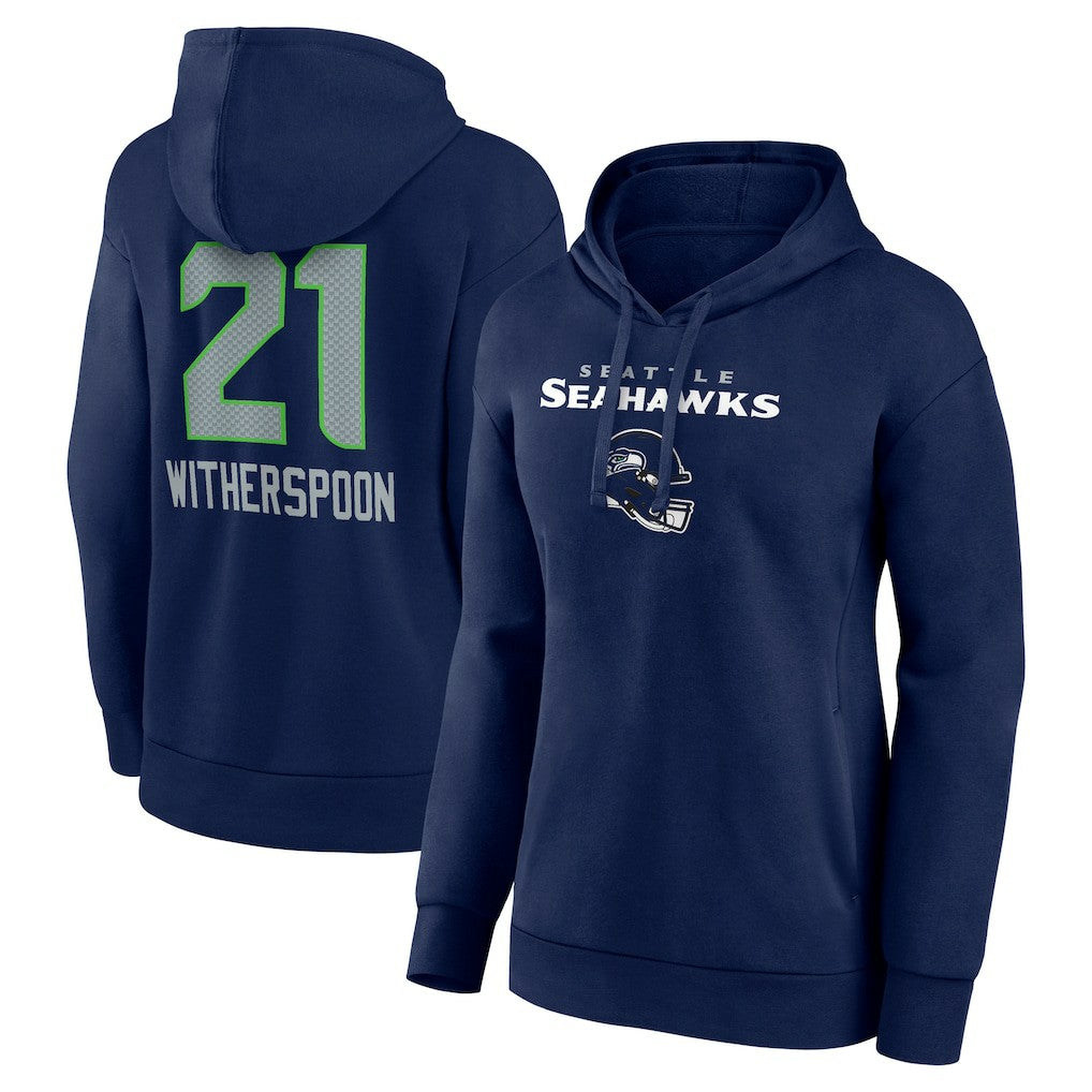 Devon Witherspoon Seattle Seahawks Women's Team Wordmark Player Name & Number Pullover Hoodie - College Navy on sale