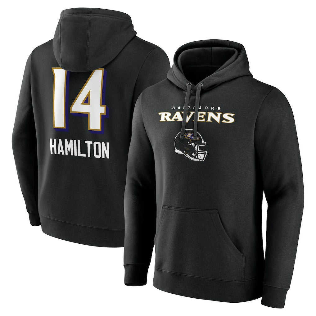 Kyle Hamilton Baltimore Ravens Team Wordmark Player Name & Number Pullover Hoodie - Black outlet
