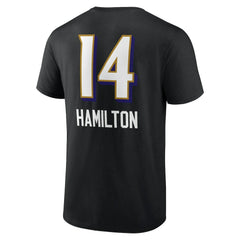 Kyle Hamilton Baltimore Ravens Team Wordmark Player Name & Number T-Shirt - Black for sale