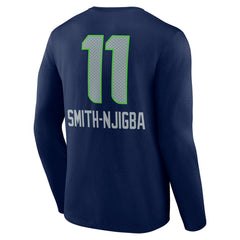 Jaxon Smith-Njigba Seattle Seahawks Team Wordmark Player Name & Number Long Sleeve T-Shirt - College Navy sale
