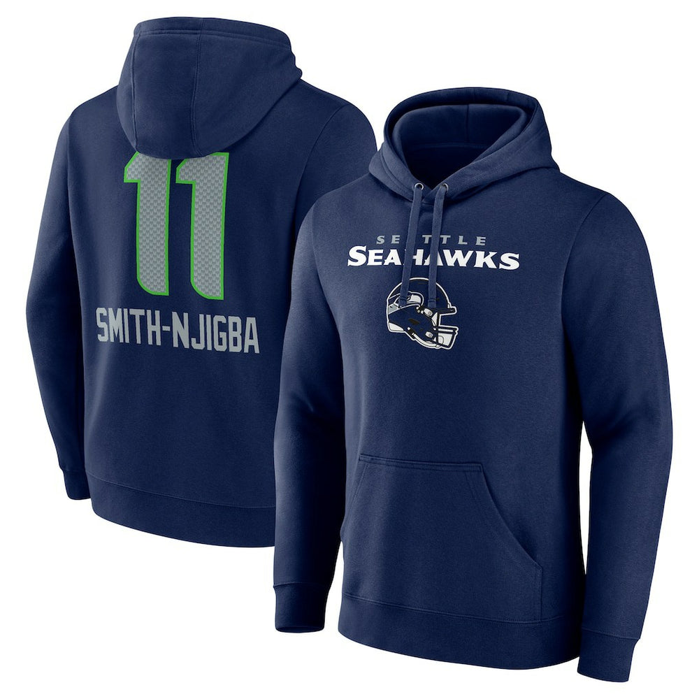 Jaxon Smith-Njigba Seattle Seahawks Team Wordmark Player Name & Number Pullover Hoodie - College Navy sale