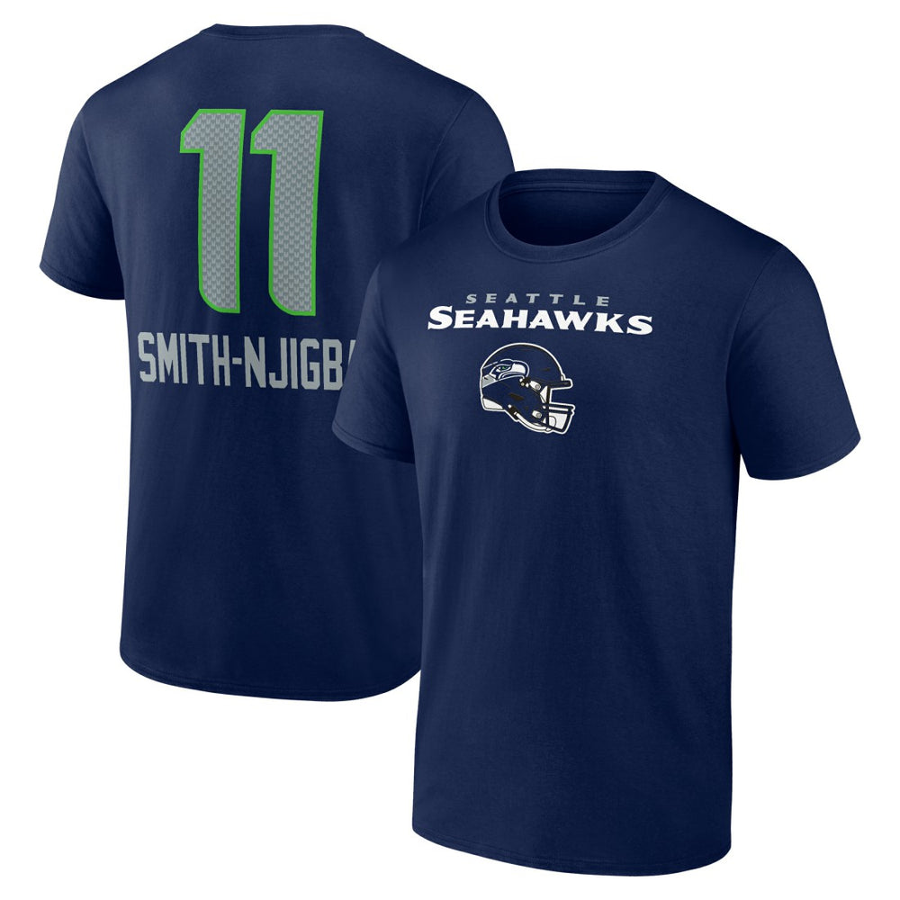 Jaxon Smith-Njigba Seattle Seahawks Team Wordmark Player Name & Number T-Shirt - College Navy online