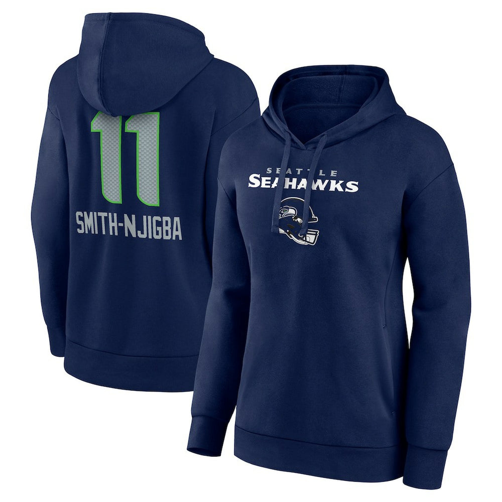 Jaxon Smith-Njigba Seattle Seahawks Women's Team Wordmark Player Name & Number Pullover Hoodie - College Navy online