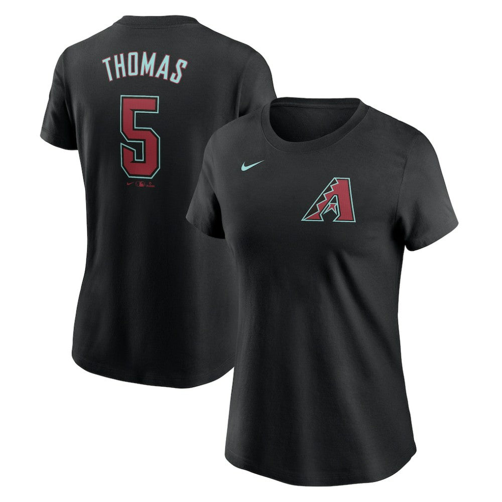Alek Thomas Arizona Diamondbacks Women's 2024 Fuse Name & Number T-Shirt Black