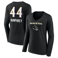 Marlon Humphrey Baltimore Ravens Women's Team Wordmark Player Name & Number Long Sleeve V-Neck T-Shirt - Black on sale