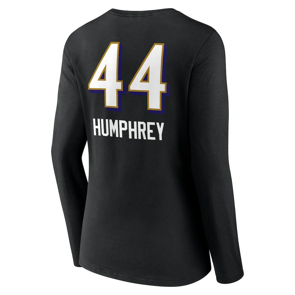 Marlon Humphrey Baltimore Ravens Women's Team Wordmark Player Name & Number Long Sleeve V-Neck T-Shirt - Black on sale